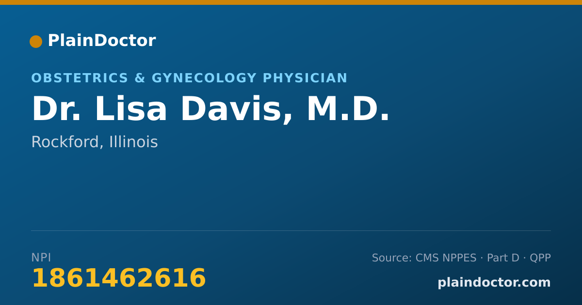 Shareable card for Lisa Davis, M.D. - Obstetrics & Gynecology Physician, Rockford, IL