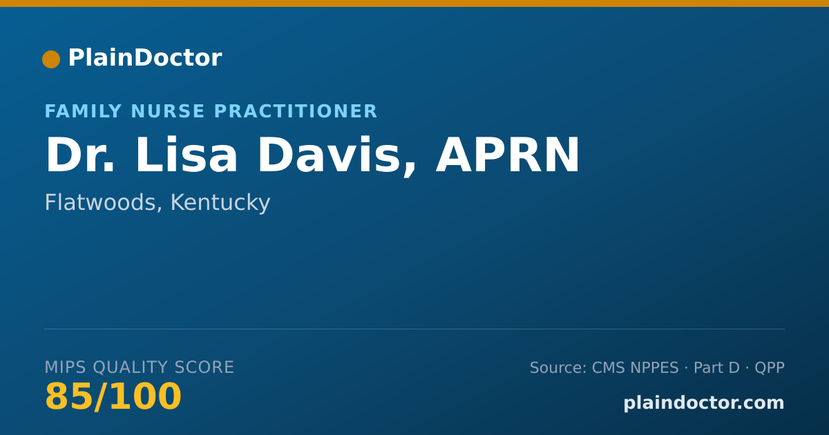 Shareable card for Lisa Davis, APRN - Family Nurse Practitioner, Flatwoods, KY