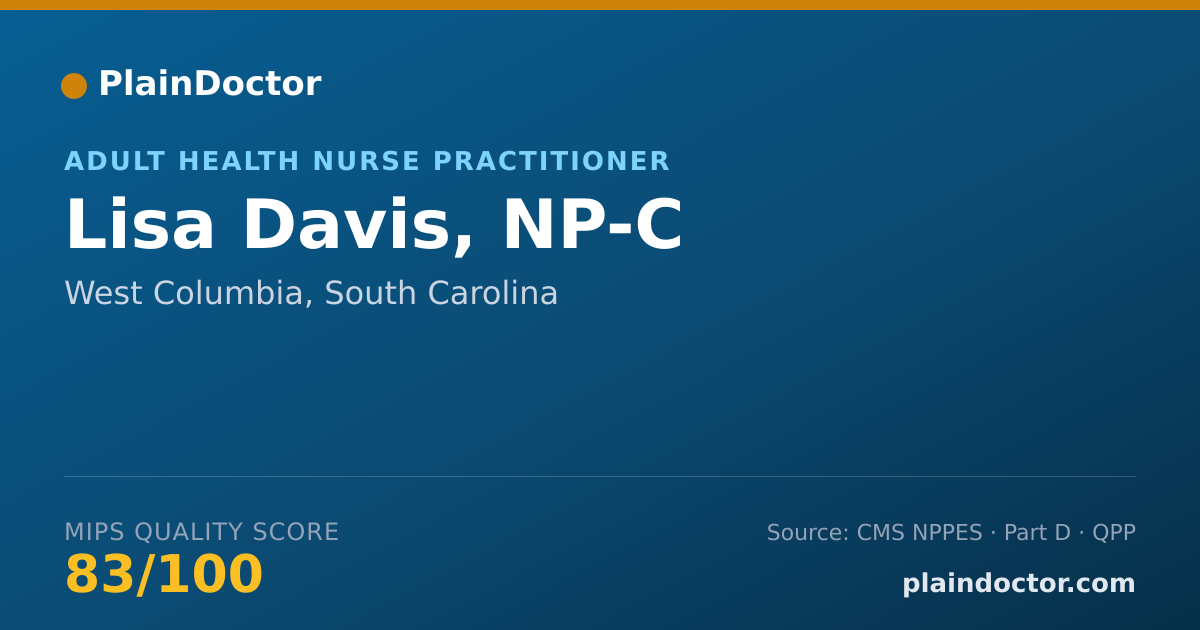 Shareable card for Lisa Davis, NP-C - Adult Health Nurse Practitioner, West Columbia, SC