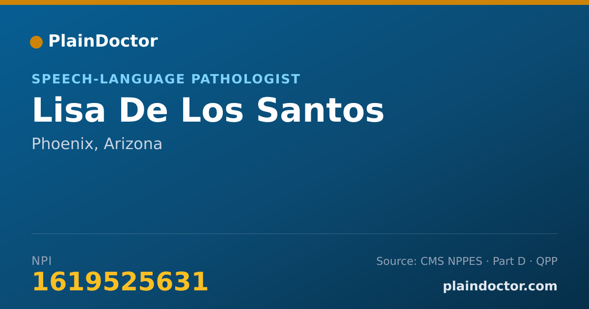 Shareable card for Lisa De Los Santos - Speech-Language Pathologist, Phoenix, AZ