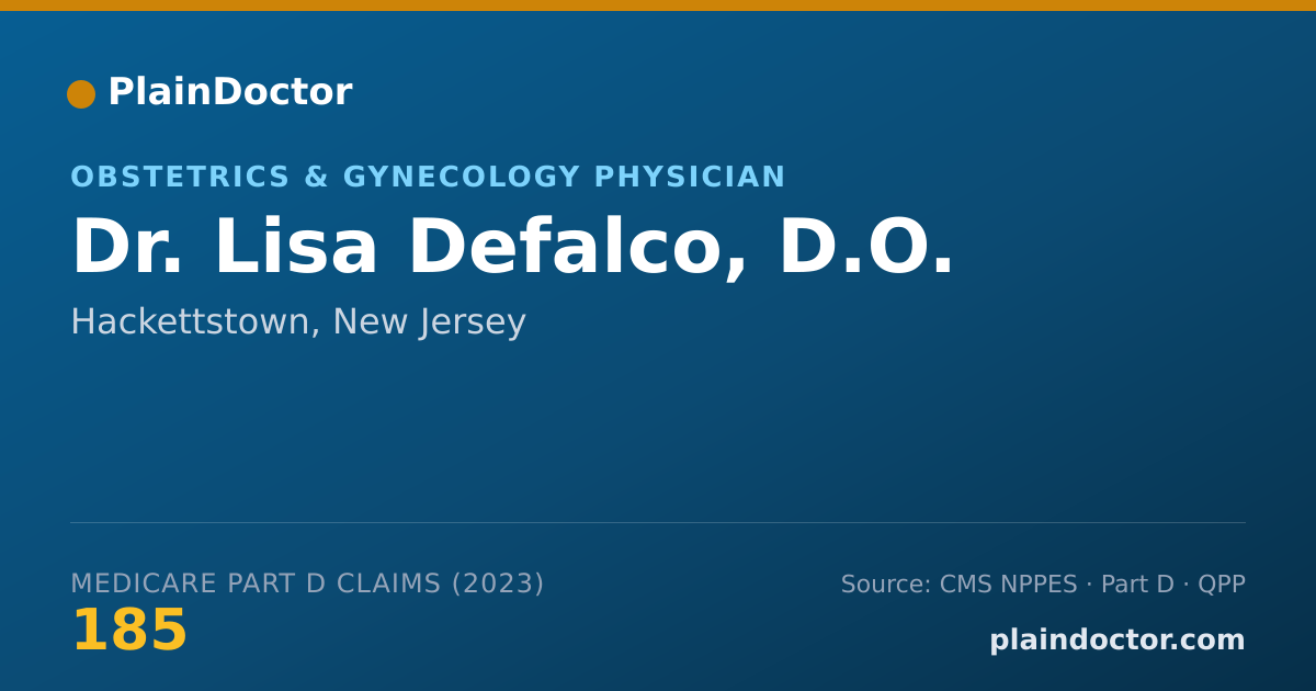 Shareable card for Lisa Defalco, D.O. - Obstetrics & Gynecology Physician, Hackettstown, NJ