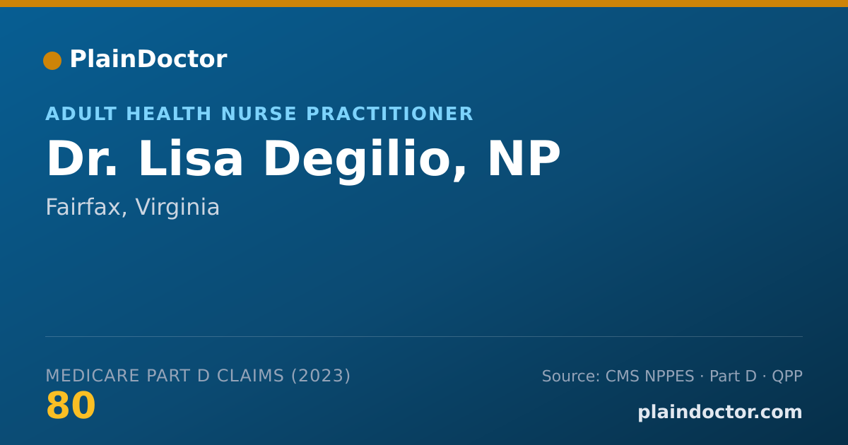 Shareable card for Lisa Degilio, NP - Adult Health Nurse Practitioner, Fairfax, VA