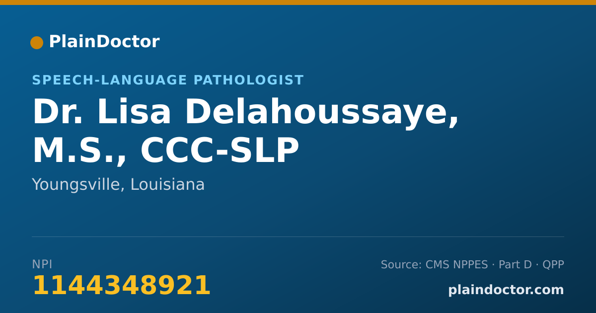 Shareable card for Lisa Delahoussaye, M.S., CCC-SLP - Speech-Language Pathologist, Youngsville, LA