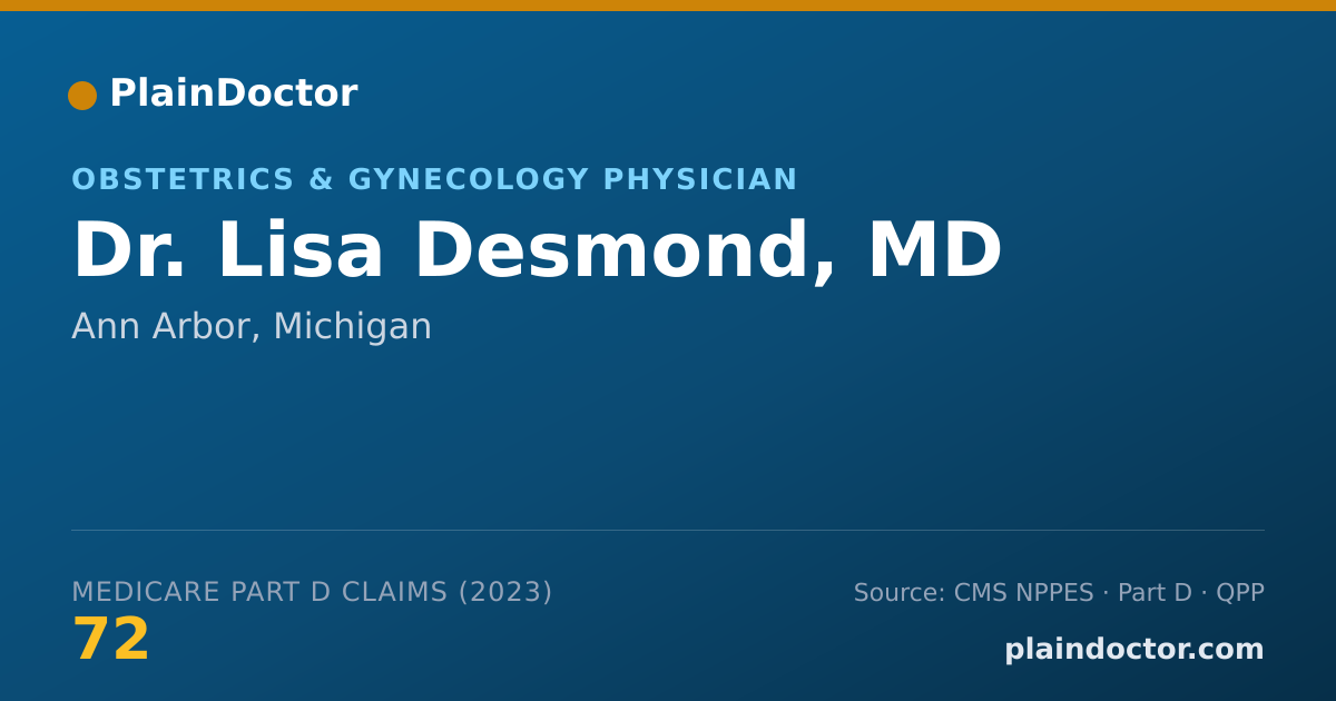 Shareable card for Lisa Desmond, MD - Obstetrics & Gynecology Physician, Ann Arbor, MI