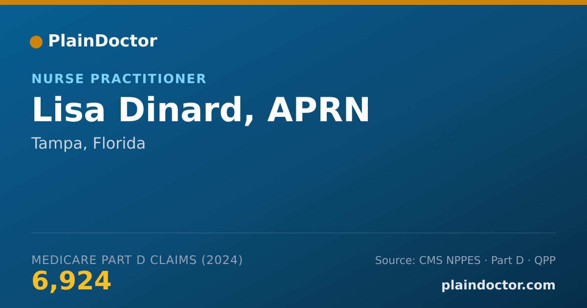 Shareable card for Lisa Dinard, APRN - Nurse Practitioner, Tampa, FL