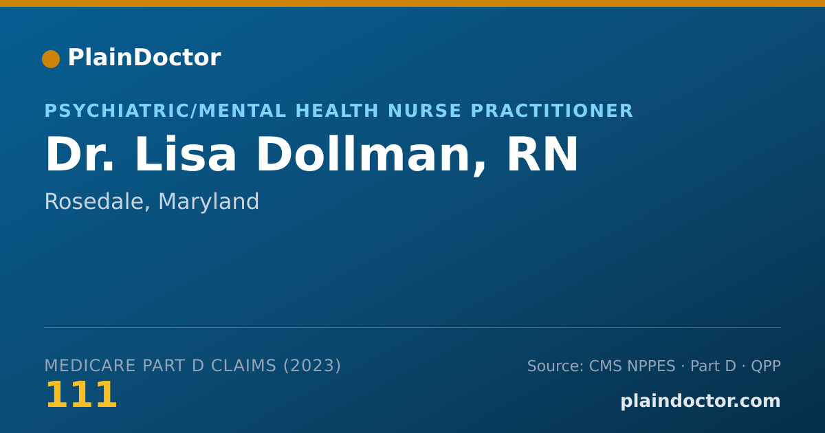 Shareable card for Lisa Dollman, RN - Psychiatric/Mental Health Nurse Practitioner, Rosedale, MD