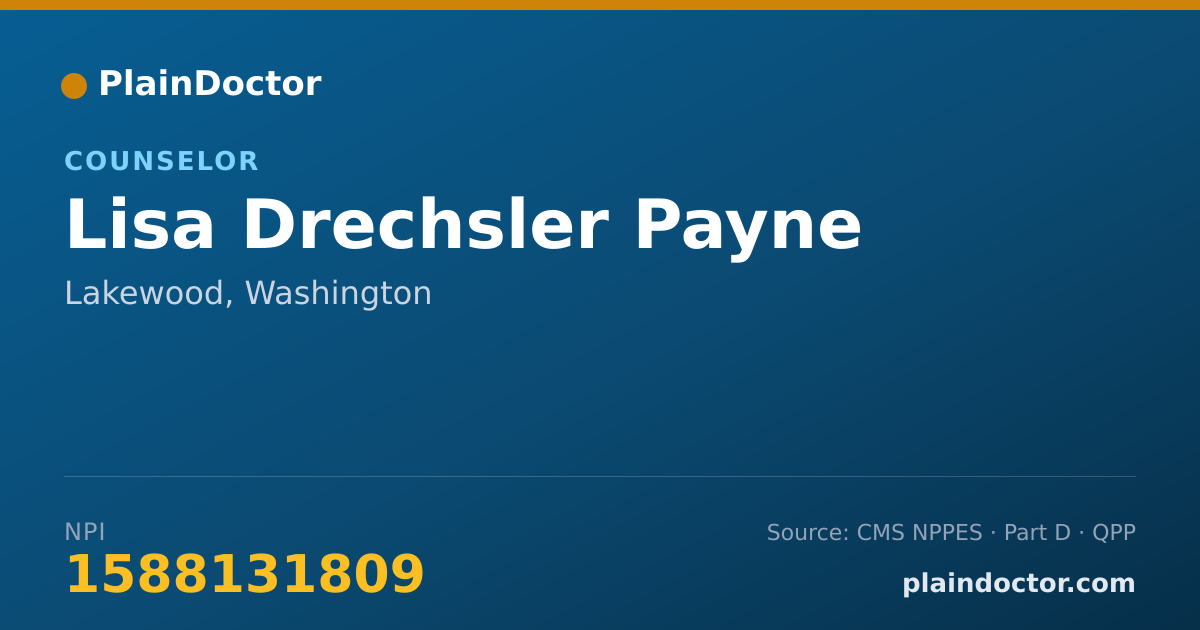 Shareable card for Lisa Drechsler Payne - Counselor, Lakewood, WA