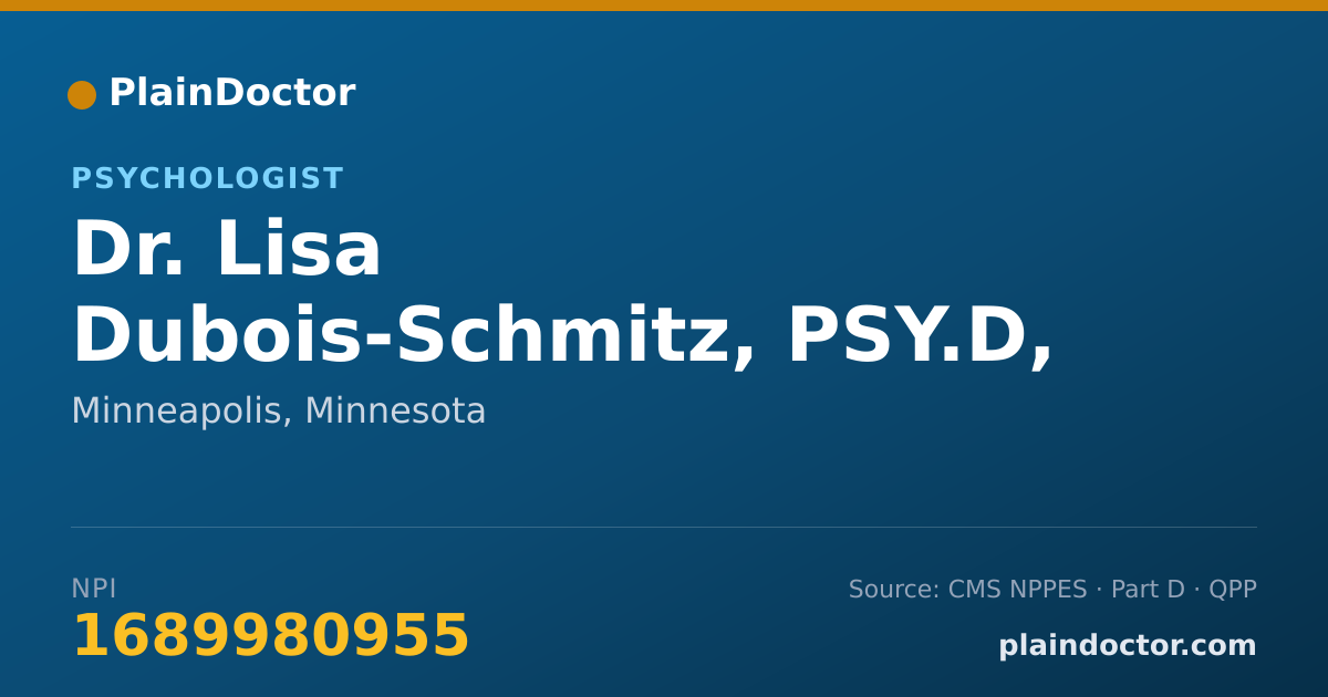 Shareable card for Lisa Dubois-Schmitz, PSY.D, LP - Psychologist, Minneapolis, MN
