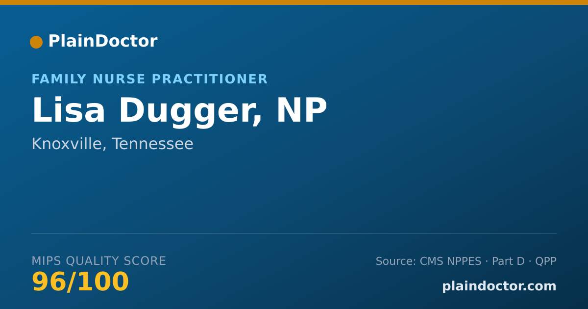 Shareable card for Lisa Dugger, NP - Adult Health Nurse Practitioner, Knoxville, TN