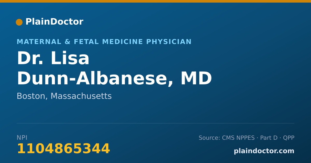 Shareable card for Lisa Dunn-Albanese, MD - Maternal & Fetal Medicine Physician, Boston, MA