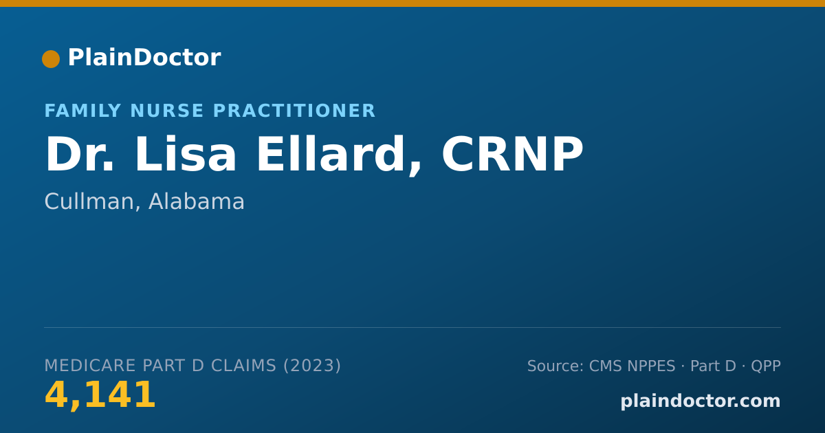 Shareable card for Lisa Ellard, CRNP - Family Nurse Practitioner, Cullman, AL