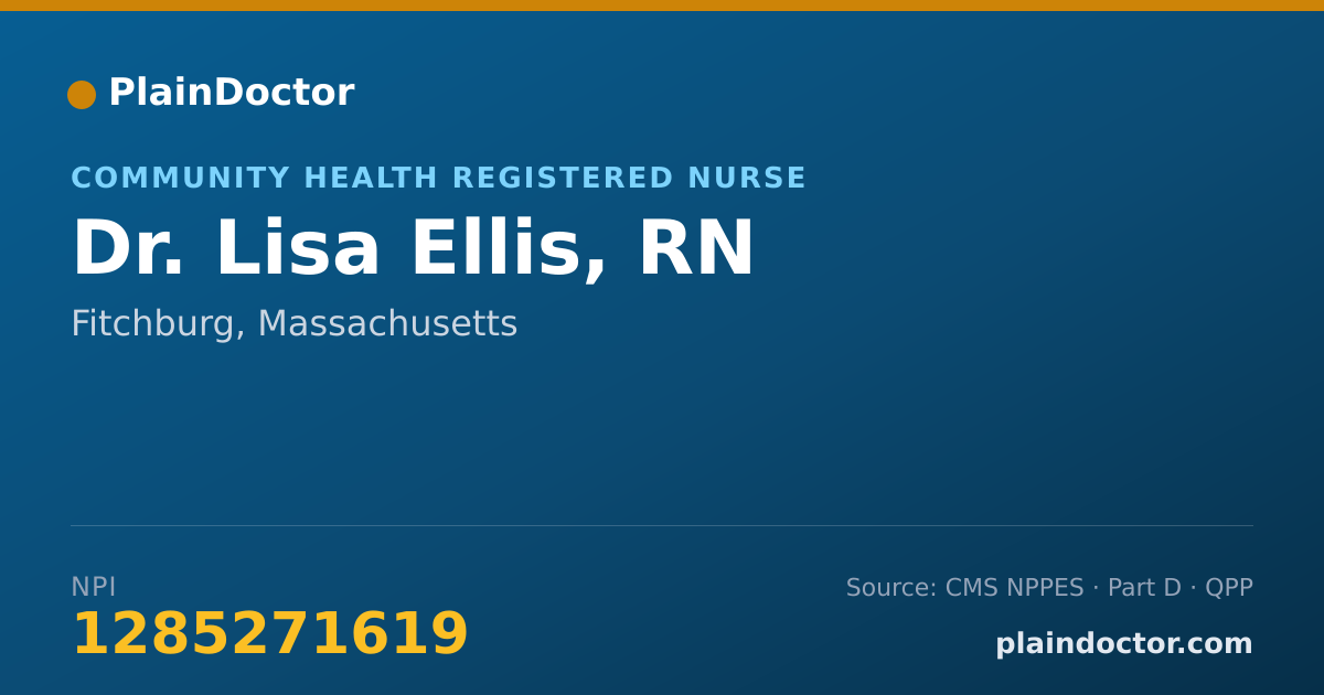 Shareable card for Lisa Ellis, RN - Community Health Registered Nurse, Fitchburg, MA