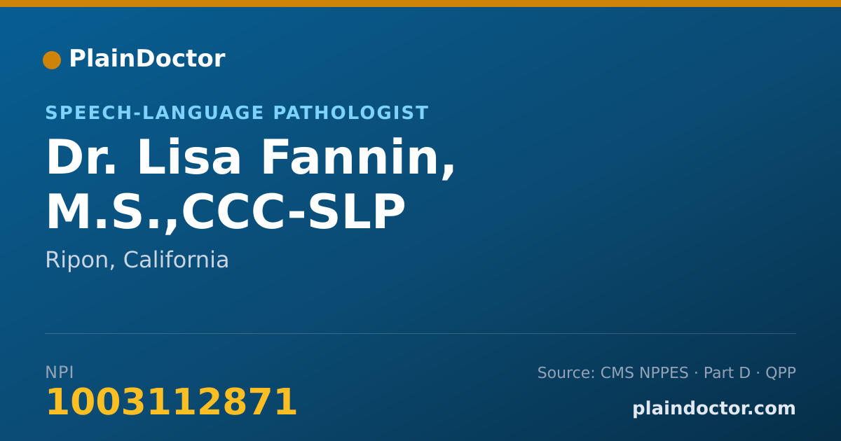 Shareable card for Lisa Fannin, M.S.,CCC-SLP - Speech-Language Pathologist, Ripon, CA