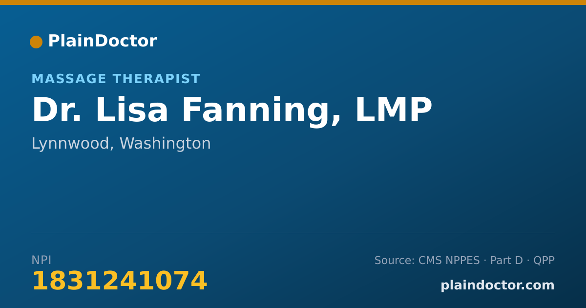 Shareable card for Lisa Fanning, LMP - Massage Therapist, Lynnwood, WA