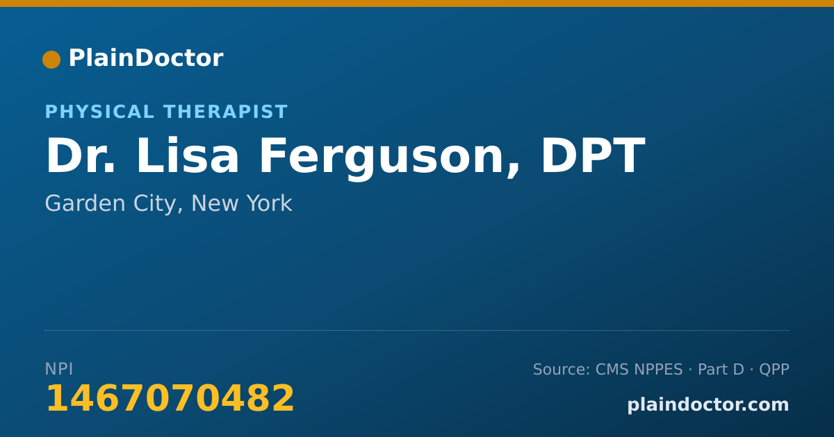 Shareable card for Lisa Ferguson, DPT - Physical Therapist, Garden City, NY