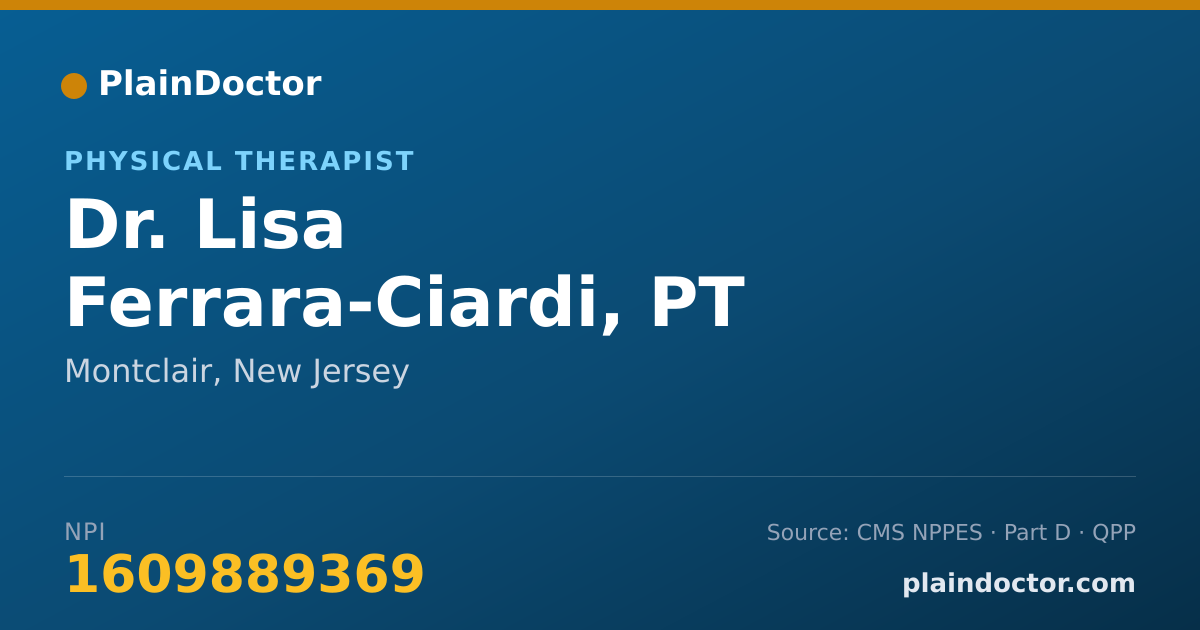 Shareable card for Lisa Ferrara-Ciardi, PT - Physical Therapist, Montclair, NJ