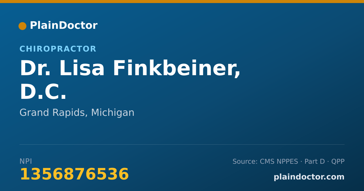 Shareable card for Lisa Finkbeiner, D.C. - Chiropractor, Grand Rapids, MI