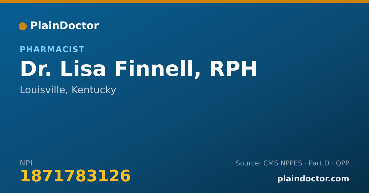 Shareable card for Lisa Finnell, RPH - Pharmacist, Louisville, KY