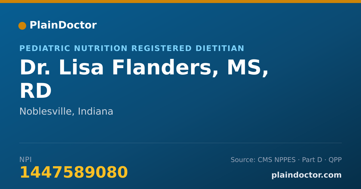 Shareable card for Lisa Flanders, MS, RD - Pediatric Nutrition Registered Dietitian, Noblesville, IN