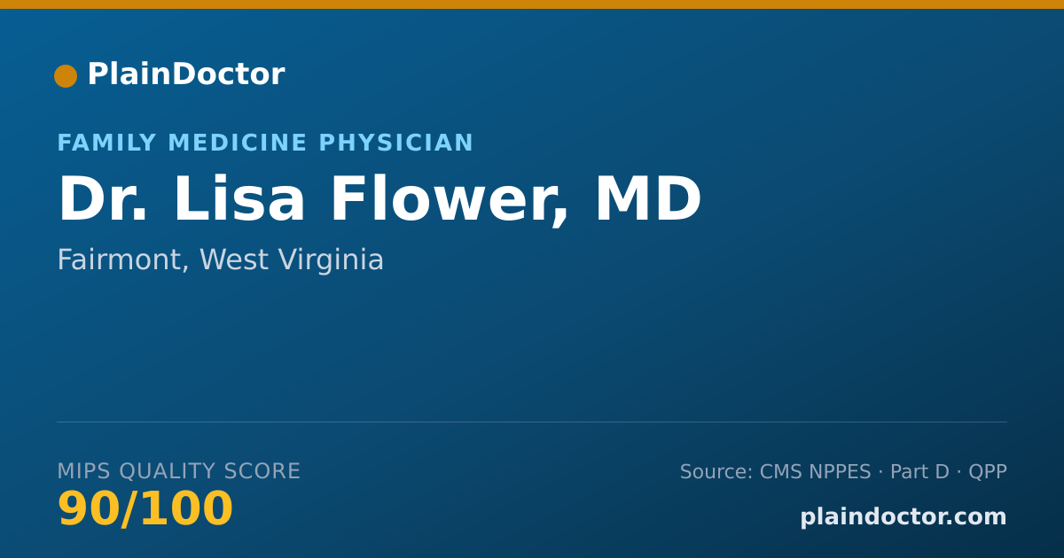 Shareable card for Lisa Flower, MD - Family Medicine Physician, Fairmont, WV