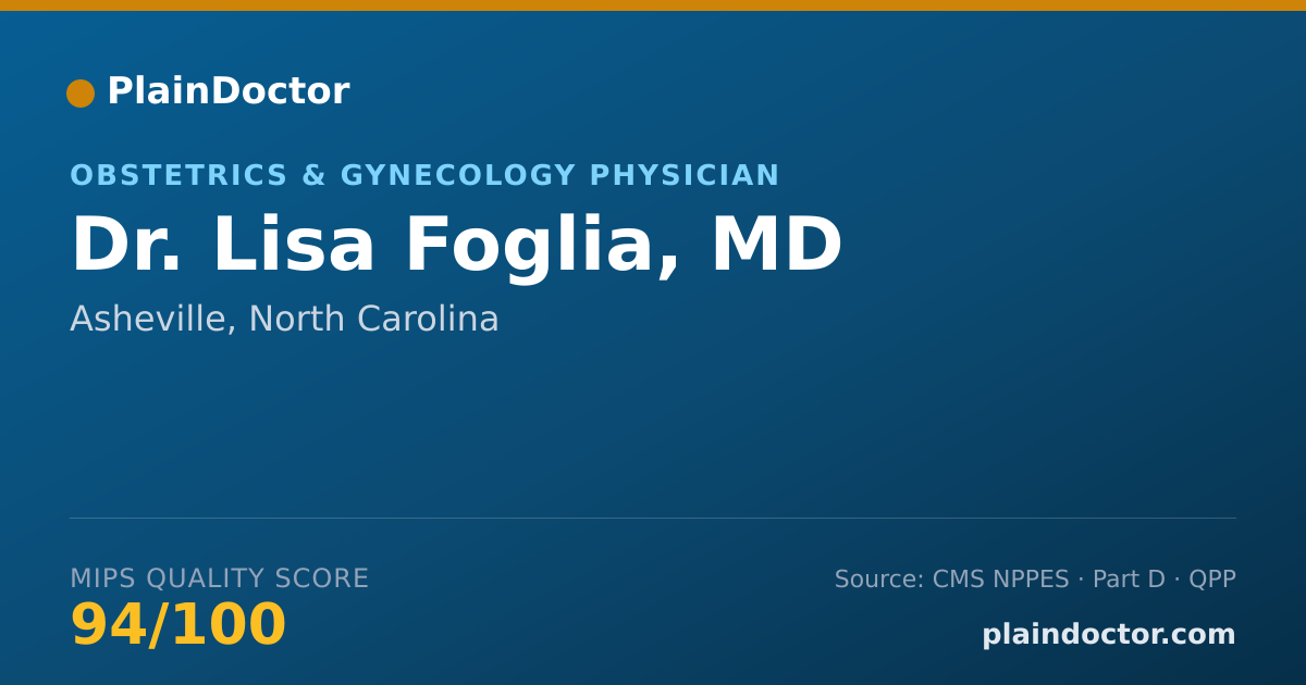 Shareable card for Lisa Foglia, MD - Obstetrics & Gynecology Physician, Asheville, NC