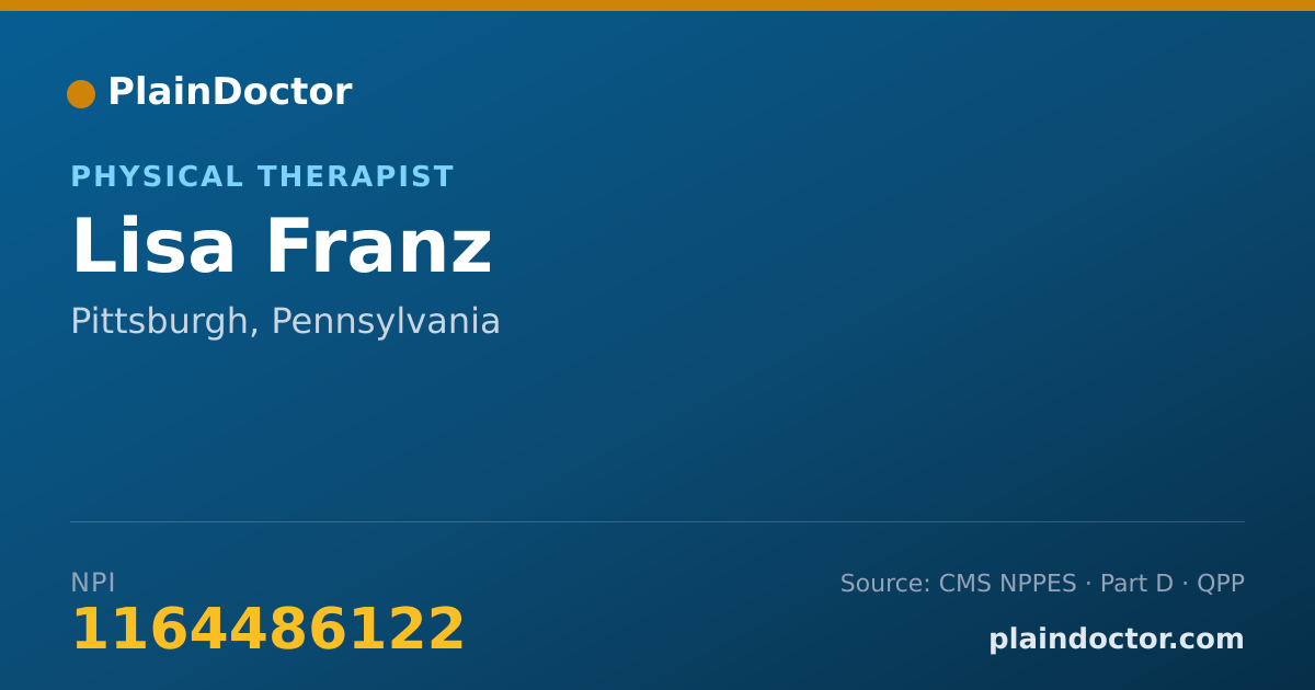 Shareable card for Lisa Franz - Physical Therapist, Pittsburgh, PA