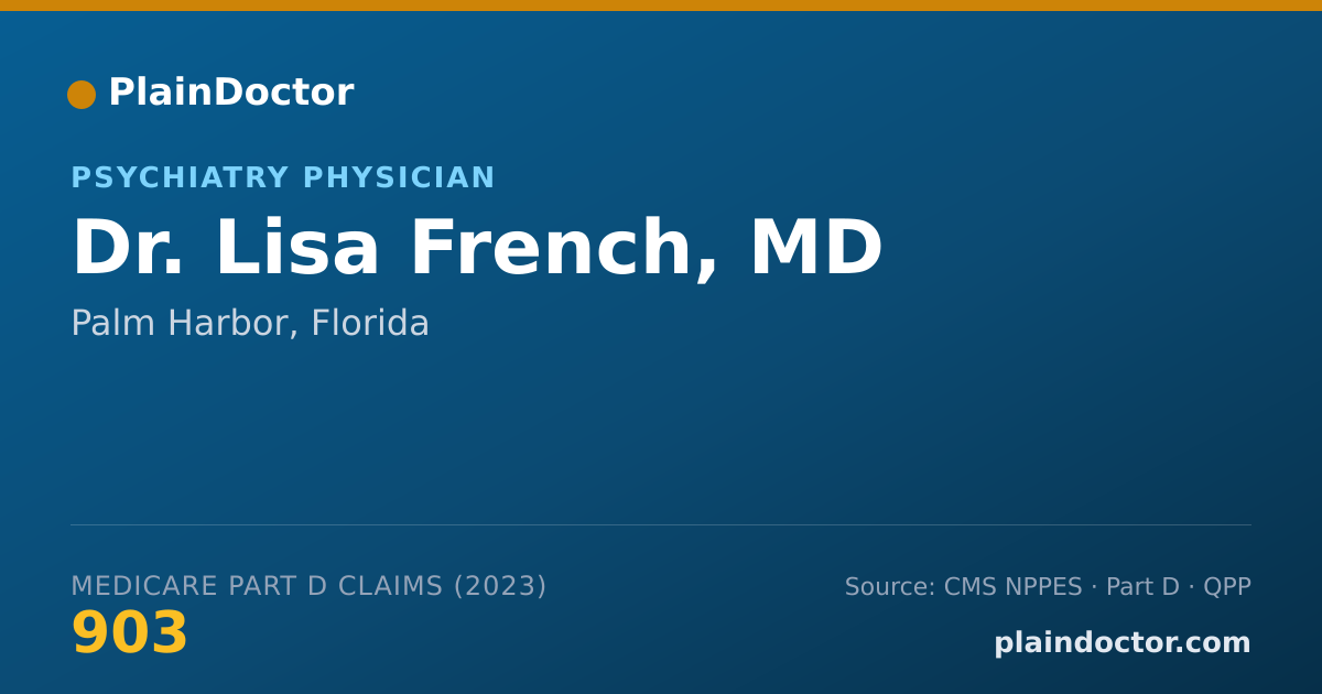 Shareable card for Lisa French, MD - Psychiatry Physician, Palm Harbor, FL