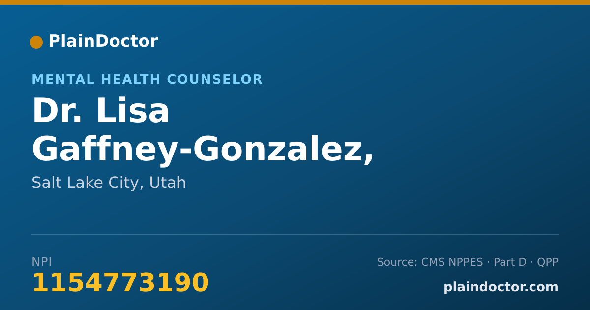Shareable card for Lisa Gaffney-Gonzalez, CMHC, SUDC, - Mental Health Counselor, Salt Lake City, UT
