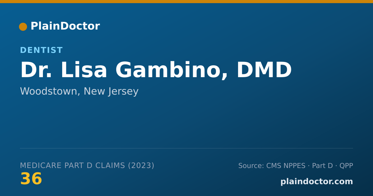 Shareable card for Lisa Gambino, DMD - Dentist, Woodstown, NJ