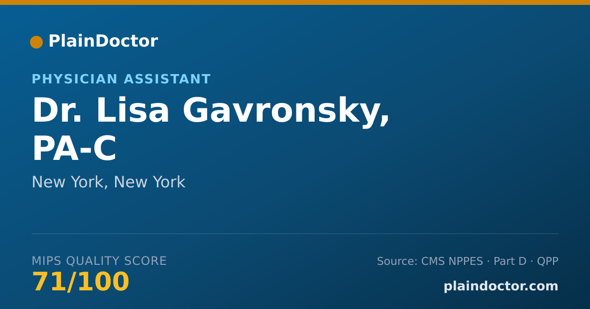 Shareable card for Lisa Gavronsky, PA-C - Physician Assistant, New York, NY