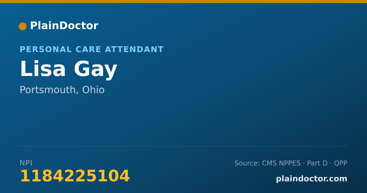 Shareable card for Lisa Gay - Personal Care Attendant, Portsmouth, OH