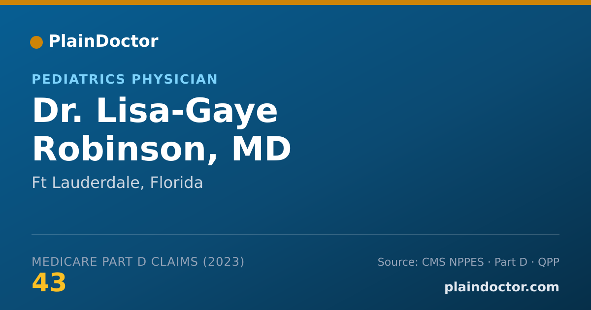 Shareable card for Lisa-Gaye Robinson, MD - Pediatrics Physician, Ft Lauderdale, FL