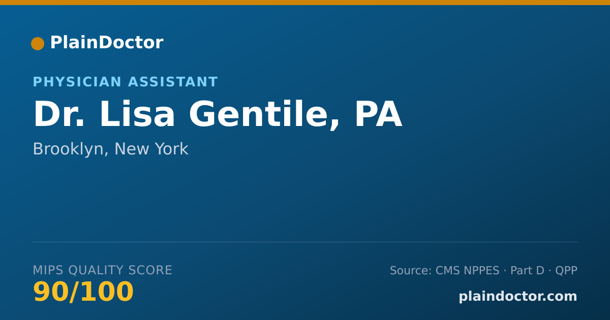 Shareable card for Lisa Gentile, PA - Physician Assistant, Brooklyn, NY