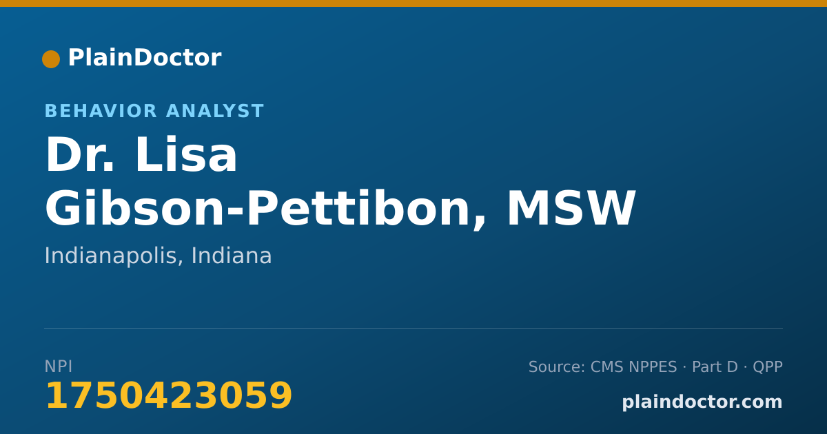 Shareable card for Lisa Gibson-Pettibon, MSW - Behavior Analyst, Indianapolis, IN