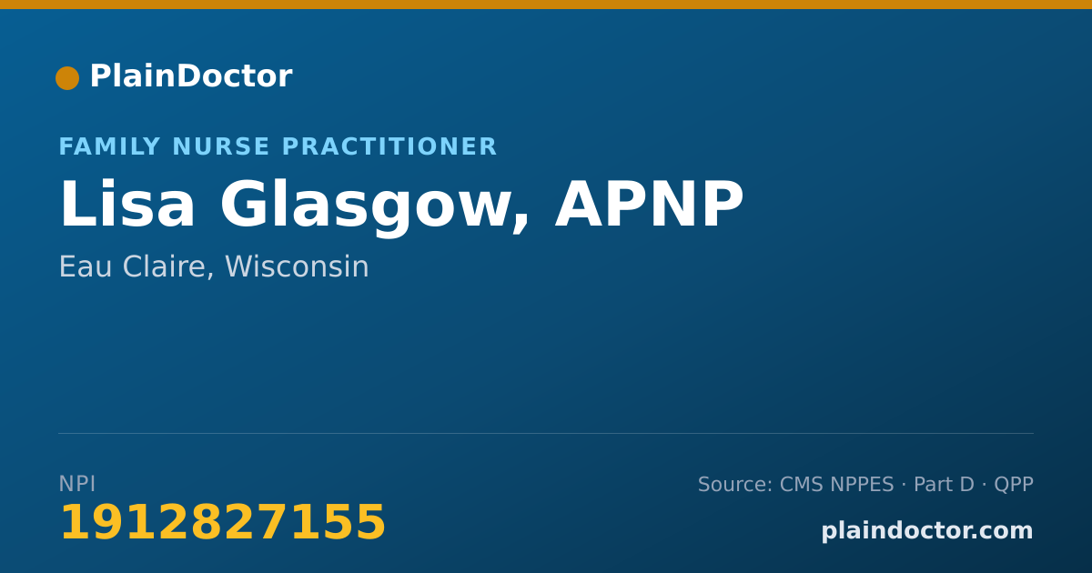 Shareable card for Lisa Glasgow, APNP - Family Nurse Practitioner, Eau Claire, WI
