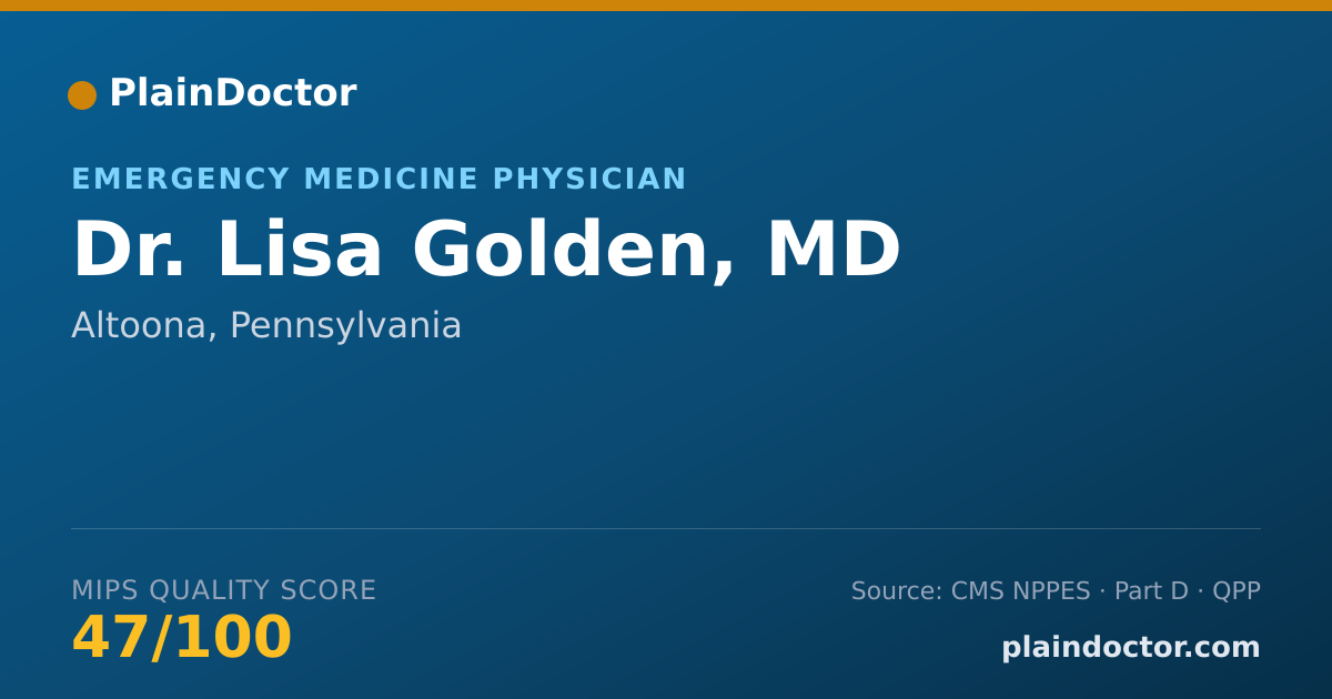 Shareable card for Lisa Golden, MD - Emergency Medicine Physician, Altoona, PA