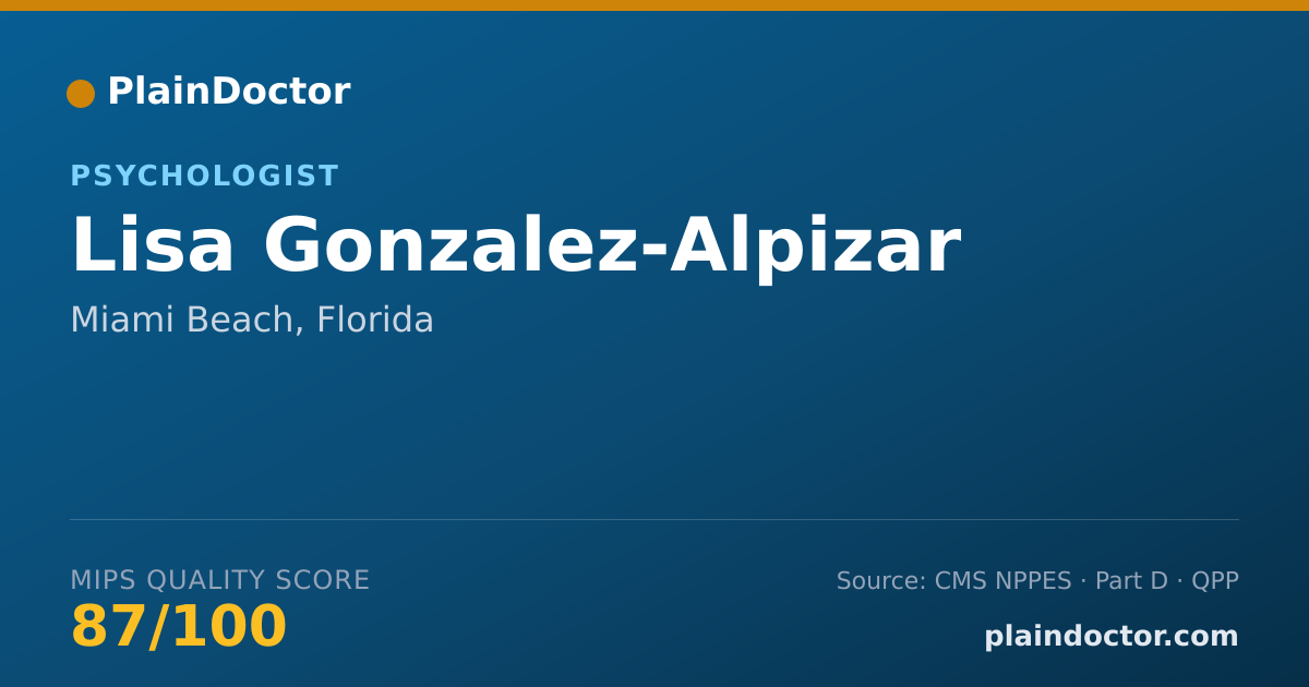 Shareable card for Lisa Gonzalez-Alpizar - Psychologist, Miami Beach, FL