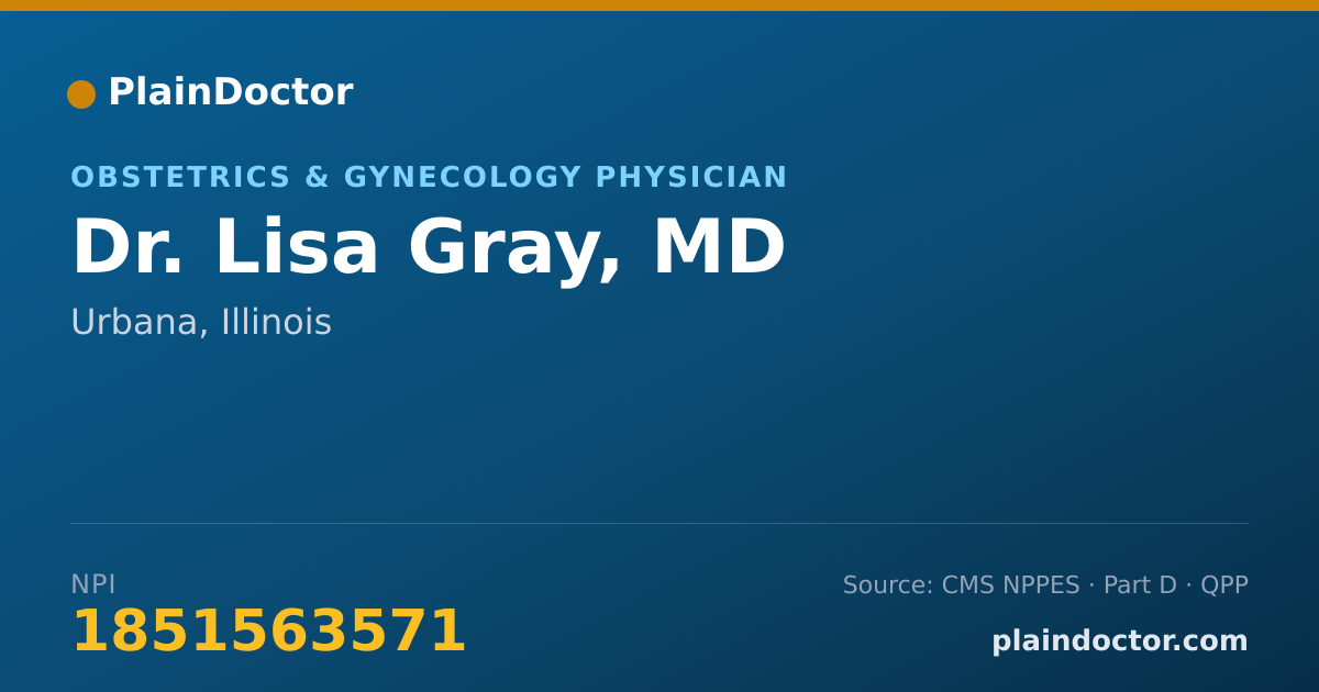 Shareable card for Lisa Gray, MD - Obstetrics & Gynecology Physician, Urbana, IL