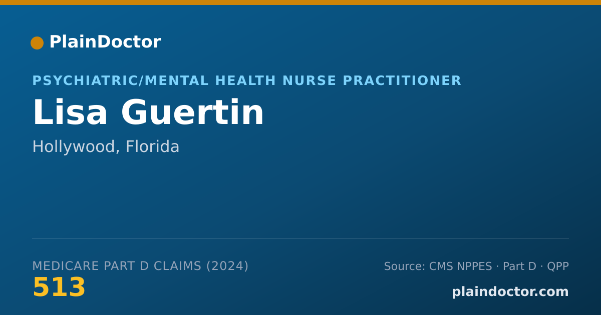 Shareable card for Lisa Guertin - Psychiatric/Mental Health Nurse Practitioner, Hollywood, FL