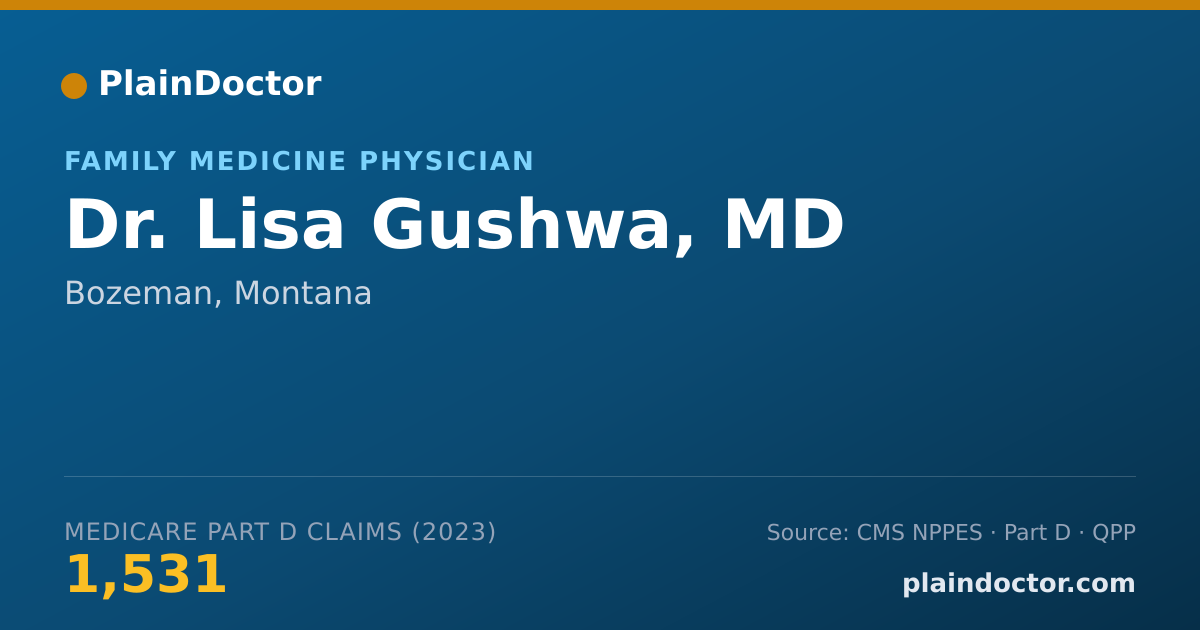 Shareable card for Lisa Gushwa, MD - Family Medicine Physician, Bozeman, MT