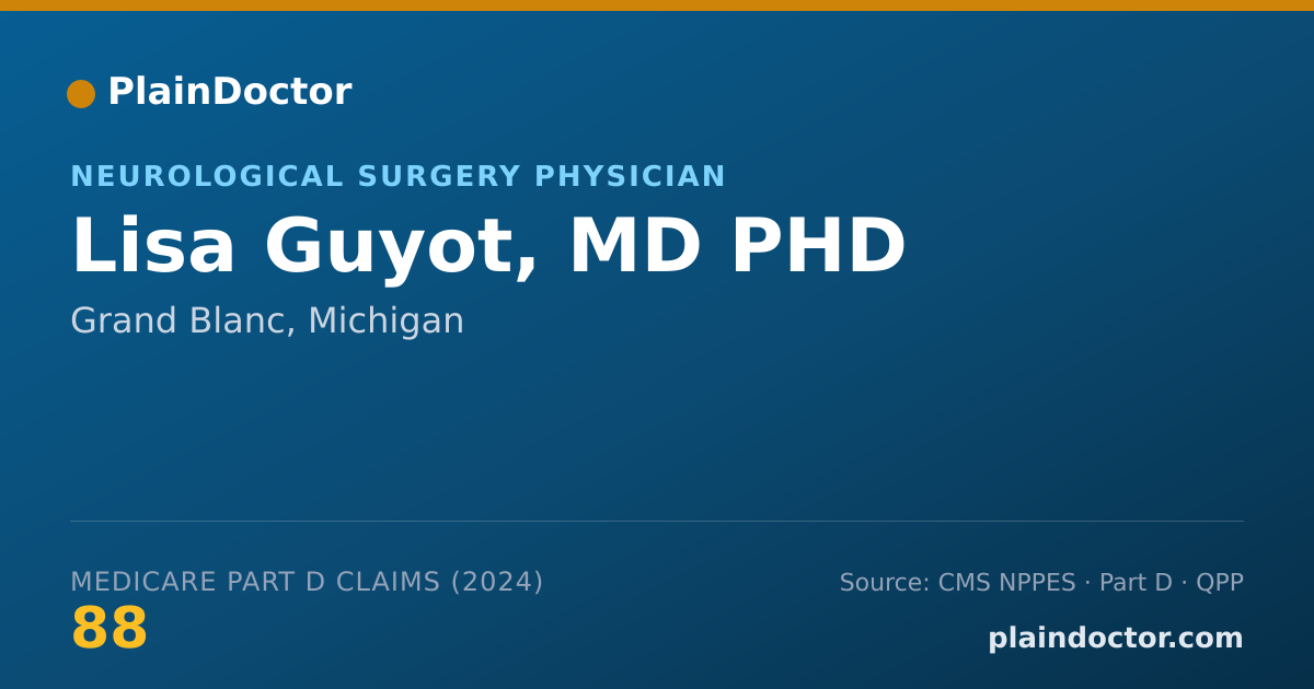 Shareable card for Lisa Guyot, MD PHD - Neurological Surgery Physician, Grand Blanc, MI