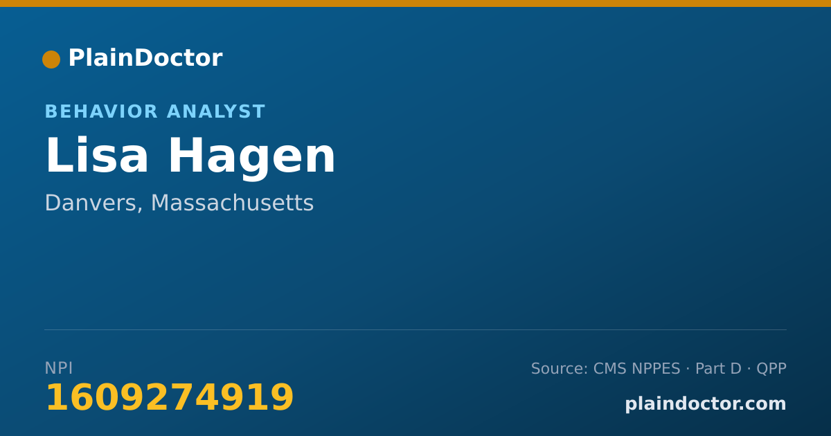 Shareable card for Lisa Hagen - Behavior Analyst, Danvers, MA