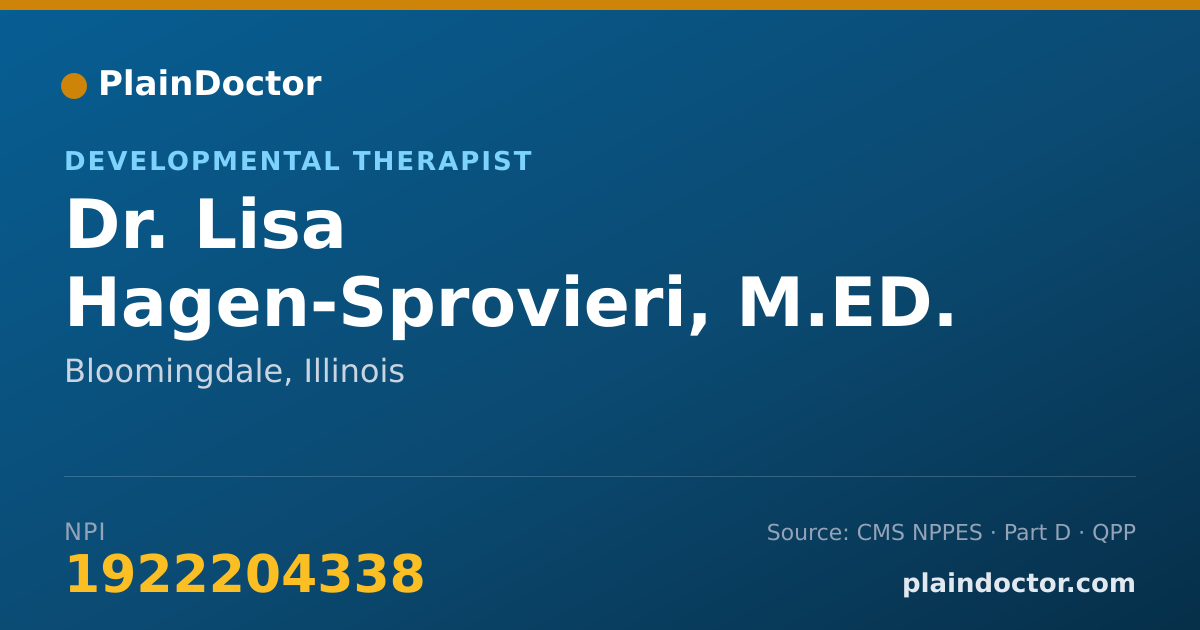 Shareable card for Lisa Hagen-Sprovieri, M.ED. - Developmental Therapist, Bloomingdale, IL