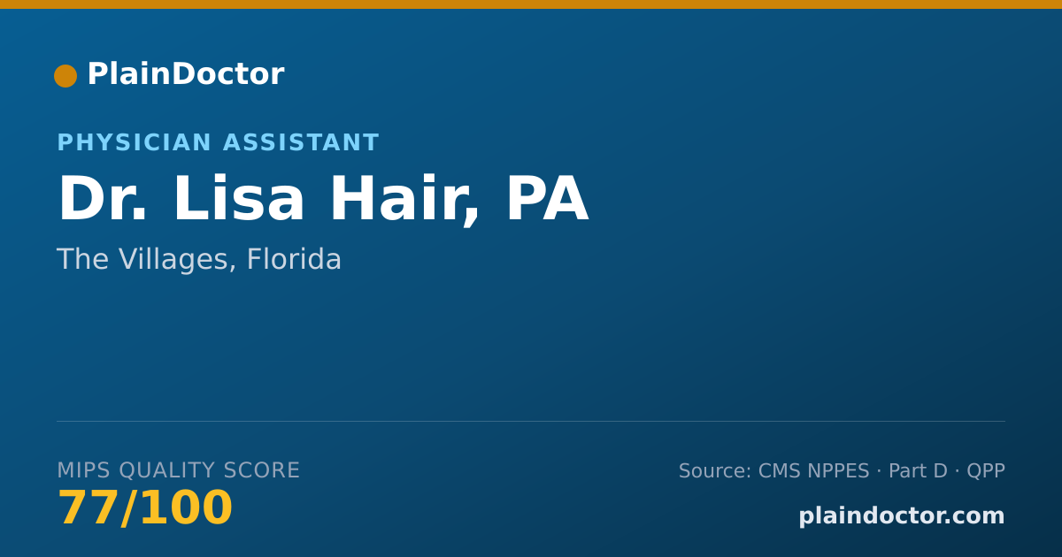 Shareable card for Lisa Hair, PA - Physician Assistant, The Villages, FL