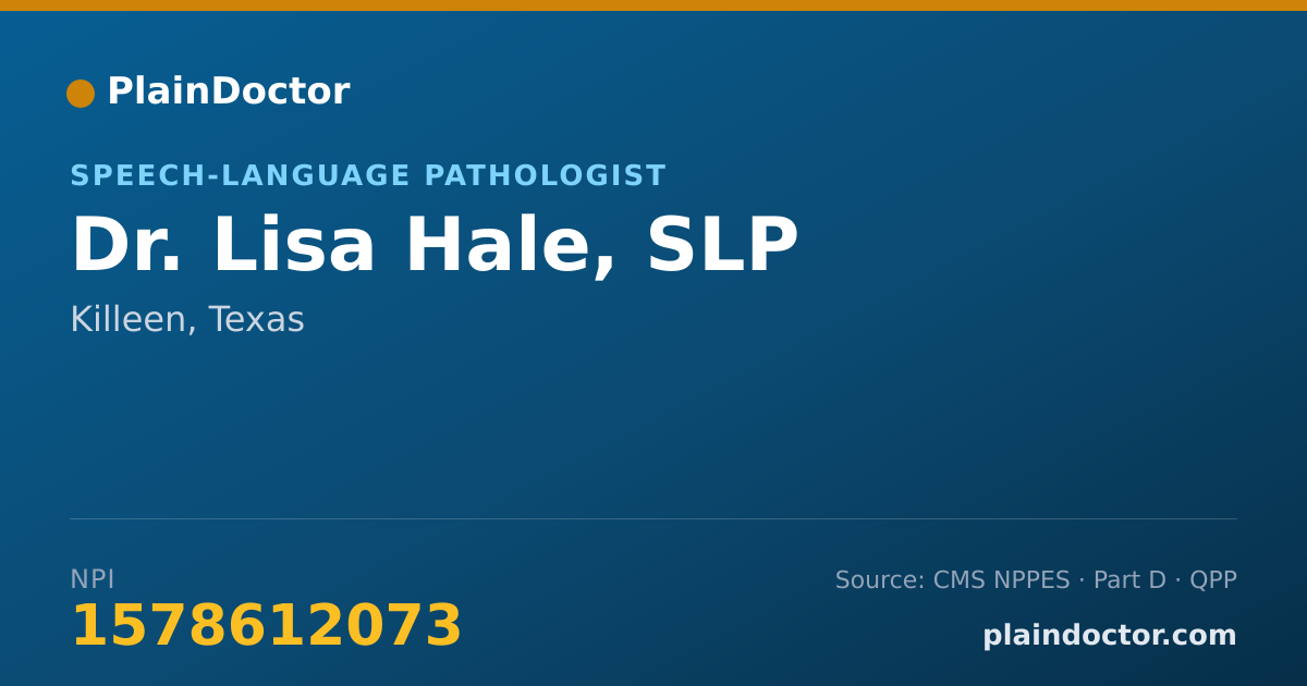 Shareable card for Lisa Hale, SLP - Speech-Language Pathologist, Killeen, TX