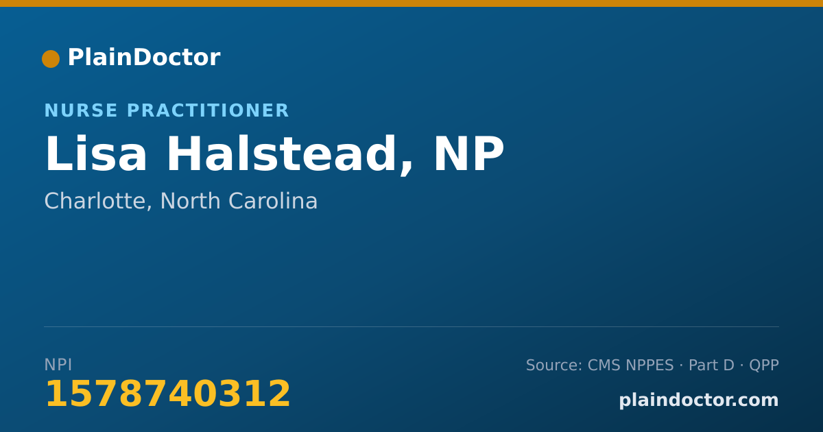 Shareable card for Lisa Halstead, NP - Nurse Practitioner, Charlotte, NC