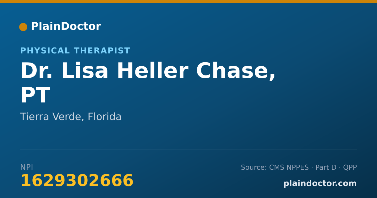 Shareable card for Lisa Heller Chase, PT - Physical Therapist, Tierra Verde, FL