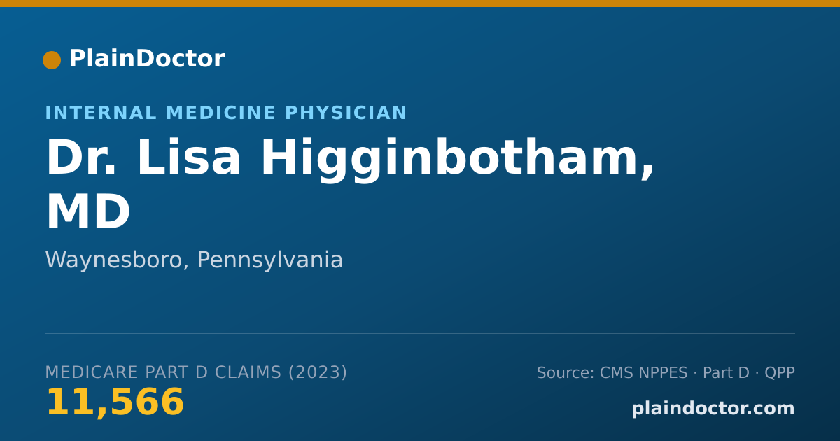 Shareable card for Lisa Higginbotham, MD - Internal Medicine Physician, Waynesboro, PA