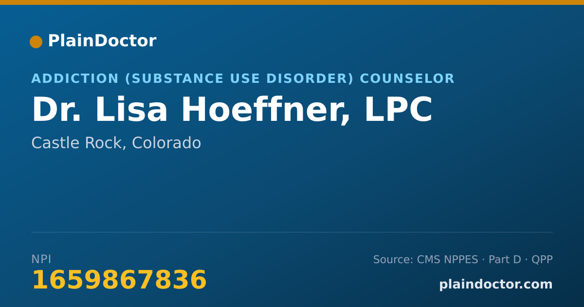 Shareable card for Lisa Hoeffner, LPC - Addiction (Substance Use Disorder) Counselor, Castle Rock, CO