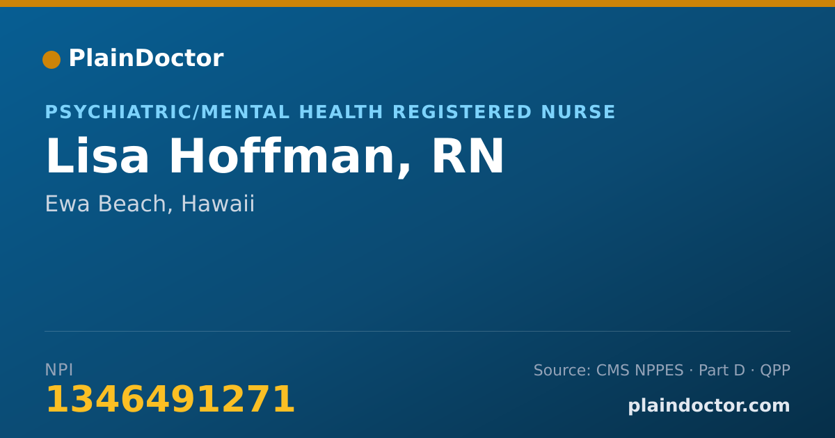 Shareable card for Lisa Hoffman, RN - Psychiatric/Mental Health Registered Nurse, Ewa Beach, HI
